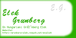 elek grunberg business card